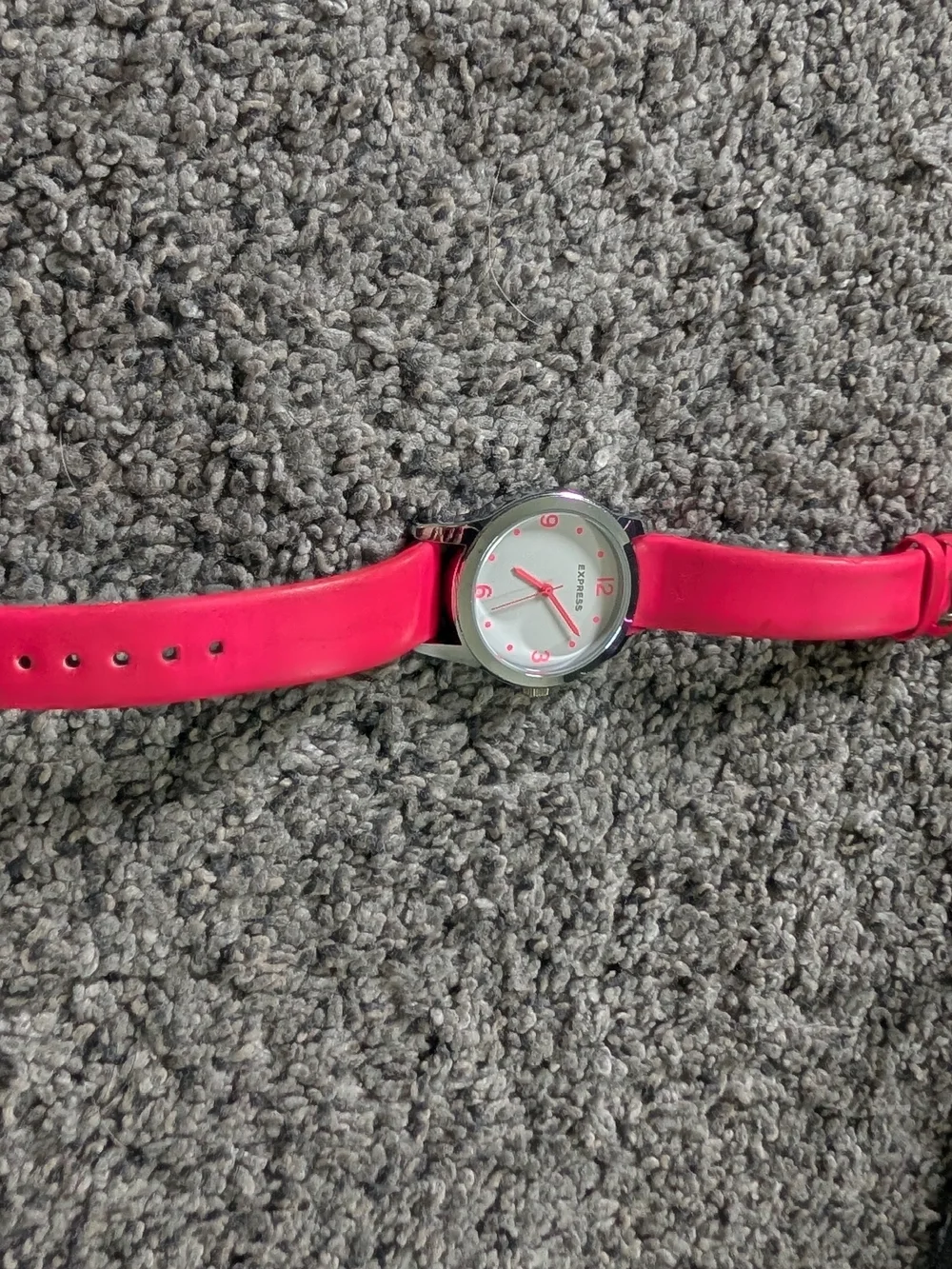 Used Condition Express Hot Pink Strap Watch with Pink Accents